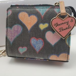 DOONEY & BOURKE HEART WALLET, COIN PURSE w/ SWIVEL CLASP